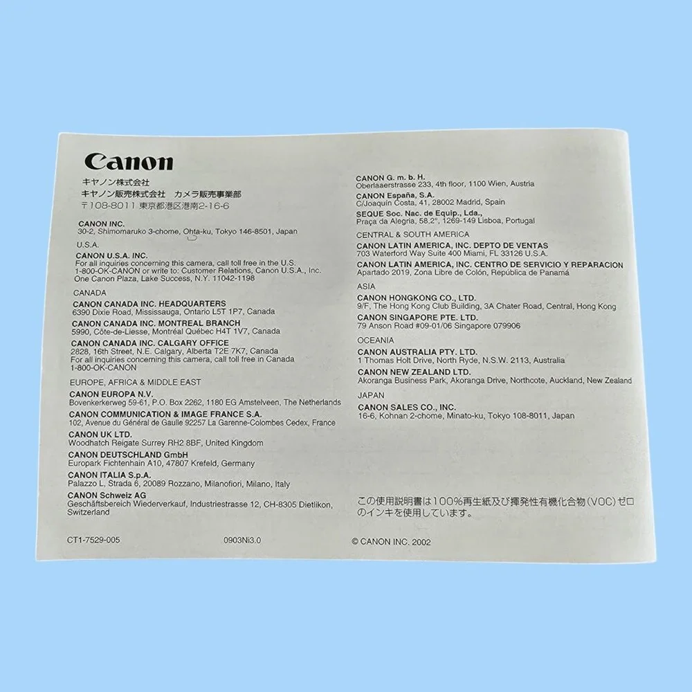 Set of 4 Canon EF Lens Instruction Manuals User Guides EF24-70, EF100, EF100-400